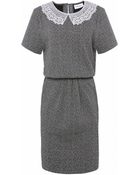 Ganni Lace Collar Dress - Lyst