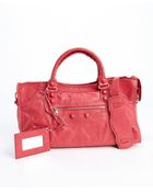 Balenciaga Rose Thulian Leather Brogues City Shoulder Bag - Lyst