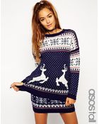 Asos Tall Christmas Jumper In Reindeer Fairisle - Lyst