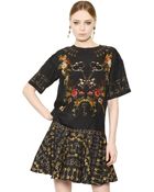 Dolce & Gabbana Keys Floral Silk Crepe De Chine Top - Lyst