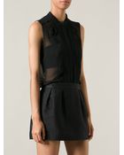 Chloé Sleeveless Pleated Blouse - Lyst
