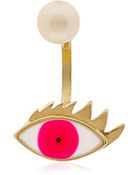 Delfina Delettrez Cartoon Eye and Pearl Mono Earring - Lyst