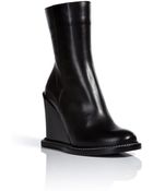 Jil Sander Leather Wedge Ankle Boots - Lyst