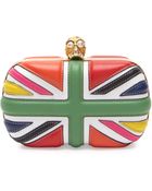 Alexander McQueen Britannia Skullclasp Clutch Bag Multicolor - Lyst