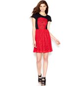 Kensie Cap-Sleeve Lace-Overlay Dress - Lyst