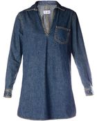 Saint Laurent Studded Denim Tunic Dress - Lyst