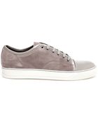 Lanvin Suede and Patent Leather Trainers - Lyst