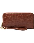 Fossil Sydney Croco Leather Zip Clutch - Lyst