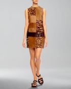 Michael Kors Calf-Hair Patchwork Shift Dress - Lyst