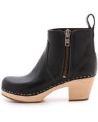 Swedish Hasbeens Zip It Emy Clog Bootie - Black - Lyst