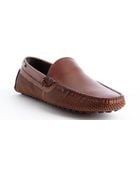 Kenneth Cole Cognac Leather Perforated 'Listen Up' Loafers - Lyst