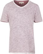 River Island Red Slub V Neck T-Shirt - Lyst