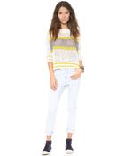 Free People Stripe Pullover Ivory Combo - Lyst