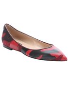 Valentino Red Camo Leather And Fabric Ballerina Flats - Lyst