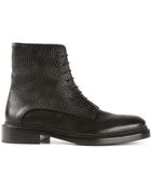 Jil Sander Grained Lace-Up Boots - Lyst