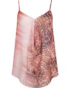 River Island Pink Animal Print Draped Cami Top - Lyst