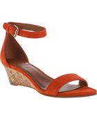Tory Burch Savannah Wedge Sandal Poppy Red Suede - Lyst