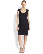 Theia Petal Cap-Sleeve Cocktail Dress - Lyst