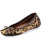 Donald J Pliner Riki Leopard-Print Ballerina Flat - Lyst