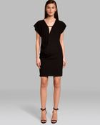 Halston Heritage Dress Cap Sleeve Drape Front - Lyst