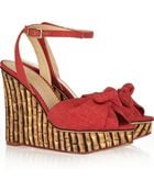 Charlotte Olympia Miranda 110 Canvas Wedge Sandals - Lyst