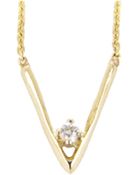 Wwake Diamond Triangle Necklace - Lyst