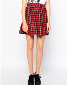 Asos Skater Skirt In Tartan Print - Lyst