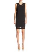 Kensie Sheer Overlay Shift Dress - Lyst