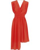 Vionnet Pleated Silk-Crepe Dress - Lyst