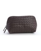 Bottega Veneta Ebony Intrecciato Leather Small Cosmetics Case - Lyst