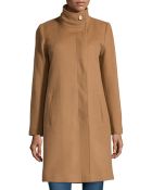 Fleurette Funnel-Neck Wool/Cashmere Coat - Lyst