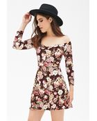 Forever 21 Floral Print Skater Dress - Lyst