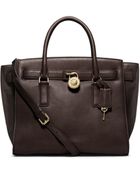 Michael Kors Hamilton Traveler Large Leather Satchel - Lyst