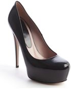 Gucci Black Patent Leather Platform Stiletto Pump - Lyst