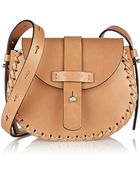 Michael Kors Claire Whipstitched Leather Shoulder Bag - Lyst
