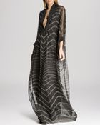 Halston Heritage Gown - Chevron Stitch Detail Caftan - Lyst