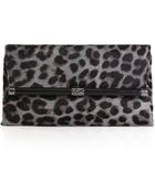 Diane von Furstenberg 440 Leopard-Print Calf Hair Envelope Clutch - Lyst