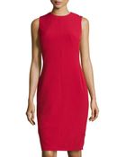 Isaac Mizrahi Stretch-Crepe Seamed Sleeveless Dress - Lyst