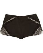Kiki De Montparnasse Chantilly Lace-Trimmed Silk-Charmeuse Briefs - Lyst