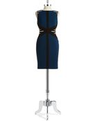 Ivanka Trump Striped Inset Sheath Dress - Lyst