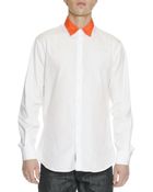 DSquared2 Contrast-Collar Long-Sleeve Shirt - Lyst