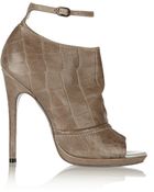 McQ by Alexander McQueen Erin Croc-Effect Leather Ankle Boot - Lyst
