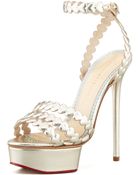 Charlotte Olympia I Heart You Metallic Platform Sandal - Lyst