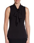 Dolce & Gabbana Stretch Silk Bow Top - Lyst