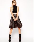Asos Midi Skirt In Metallic Jacquard - Lyst