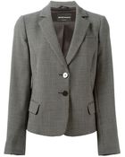Emporio Armani Micro Check Pattern Blazer - Lyst