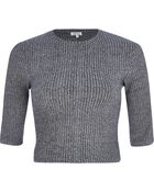 River Island Grey Marl Ribbed Crop Top - Lyst