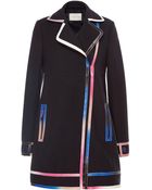 Marco De Vincenzo Wool And Leather Trench Coat - Lyst