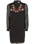Matthew Williamson Winter Silk Georgette Roll Neck Dress - Lyst