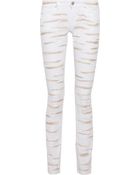 Isabel Marant Orson Zebra Embroidered Twill Skinny Jeans - Lyst